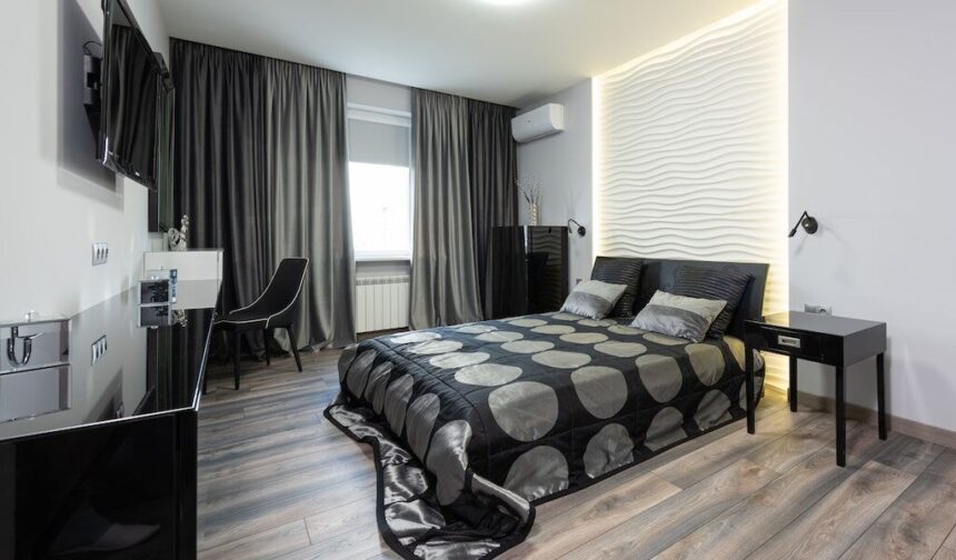 black white room design